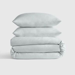QUINCE Classic Organic Percale Duvet Cover Set Full/Queen Mist 2680